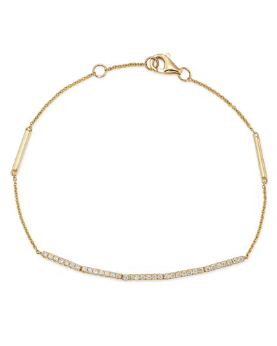 Bloomingdale's Diamond Bezel Ankle Bracelet In 14k Yellow Gold, 0.20 Ct. T. W. - Exclusive In White/gold