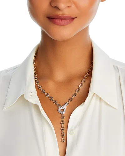 Bloomingdale's Diamond Buckle Lariat Necklace In 14k White & Yellow Gold, 1.0 Ct. T. W. In White/gold