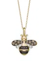 Bloomingdale's Diamond Bumble Bee Pendant Set In 14k Yellow Gold - Exclusive In Multi/gold