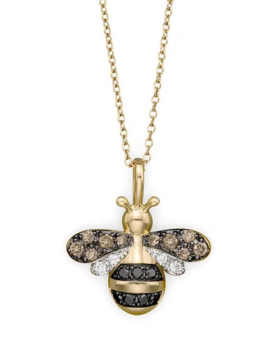 Bloomingdale's Diamond Bumble Bee Pendant Set In 14k Yellow Gold - Exclusive In Multi/gold