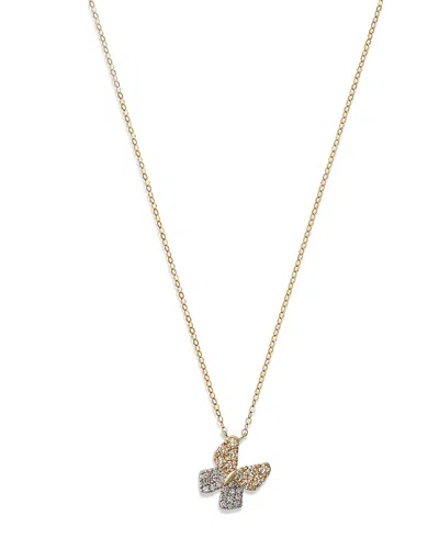 Bloomingdale's Diamond Butterfly Pendant Necklace In 14k White & Yellow Gold, 0.33 Ct. T. W.