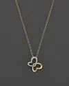 Bloomingdale's Diamond Butterfly Pendant Necklace In 14k Yellow Gold, 0.08 Ct. T. W. In Gold/white