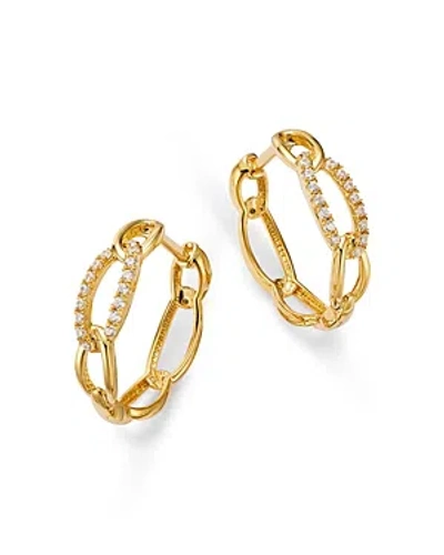 Bloomingdale's Diamond Chain Link Small Hoop Earrings In 14k Yellow Gold, 0.25 Ct. T. W. - Exclusive