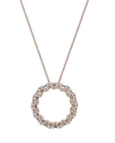 Bloomingdale's Diamond Circle Pendant Necklace In 14k Rose Gold, 0.30 Ct. T. W. - Exclusive