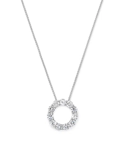 Bloomingdale's Diamond Circle Pendant Necklace In 14k White Gold, 2.0 Ct. T. W. - Exclusive In White Gold/white Diamonds