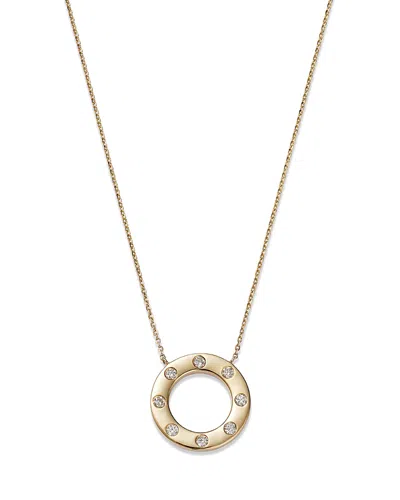 Bloomingdale's Diamond Circle Pendant Necklace In 14k Yellow Gold, 0.25 Ct. T. W. - Exclusive