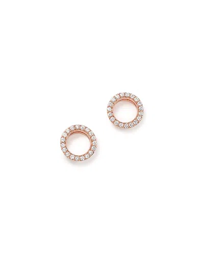 Bloomingdale's Diamond Circle Stud Earrings In 14k Rose Gold, .20 Ct. T. W.- Exclusive In White/rose