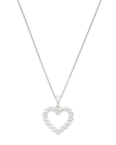 Bloomingdale's Diamond Classic Heart Pendant Necklace In 14k White Gold, 0.25 Ct. T. W.