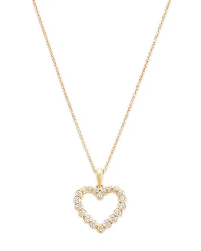 Bloomingdale's Diamond Classic Heart Pendant Necklace In 14k Yellow Gold, 0.25 Ct. T. W.