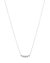 Bloomingdale's Diamond Clover Cluster Bar Necklace In 14k White Gold, 0.50 Ct. T. W. In White