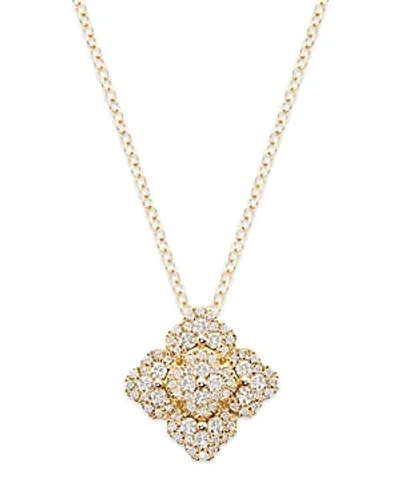 Bloomingdale's Diamond Clover Cluster Pendant Necklace In 14k Yellow Gold, 0.50 Ct. T. W.
