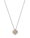 Bloomingdale's Diamond Clover Cluster Pendant Necklace In 14k Yellow Gold And White Gold, 0.30 Ct. T. W. - Exclusiv In White/yellow