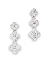 Bloomingdale's Diamond Clover Cluster Drop Earrings In 14k White Gold, 0.50 Ct. T. W. In White