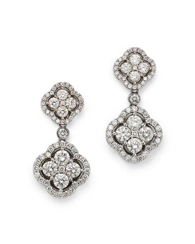 Bloomingdale's Diamond Clover Drop Earrings In 14k White Gold, 2.15 Ct. T. W. - Exclusive