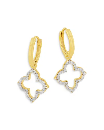 Bloomingdale's Diamond Clover Drop Earrings In 14k Yellow Gold, 0.30 Ct. T. W. - Exclusive In White/gold