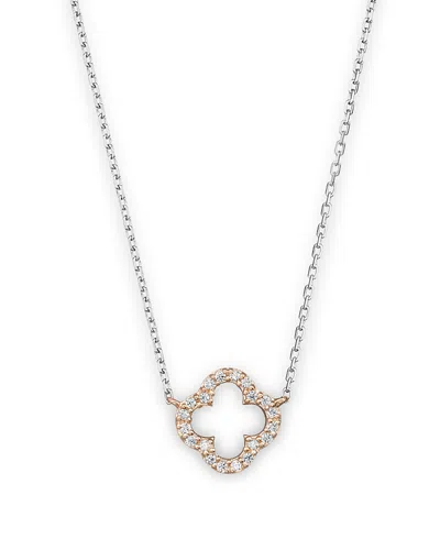 Bloomingdale's Diamond Clover Pendant Necklace In 14k Rose And White Gold, .10 Ct. T. W. - Exclusive In Pink
