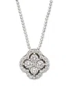 Bloomingdale's Diamond Clover Pendant Necklace In 14k White Gold, .75 Ct. T. W. - Exclusive In White Gold/white Diamonds