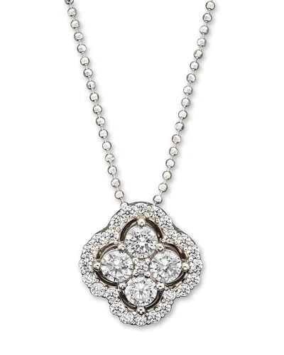 Bloomingdale's Diamond Clover Pendant Necklace In 14k White Gold, .75 Ct. T. W. - Exclusive In White Gold/white Diamonds