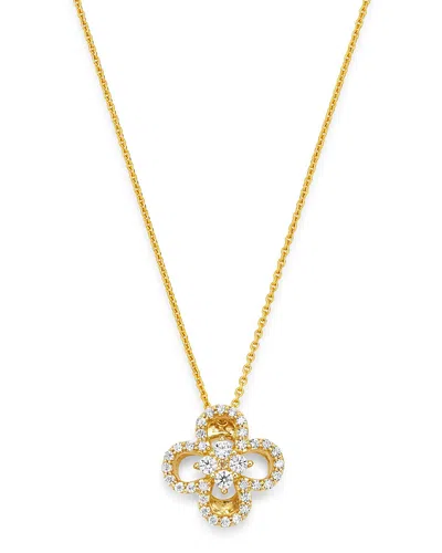Bloomingdale's Diamond Clover Pendant Necklace In 14k Yellow Gold, 0.15 Ct. T. W. - Exclusive In White/gold