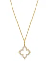 Bloomingdale's Diamond Clover Pendant Necklace In 14k Yellow Gold, 0.15 Ct. T. W. - Exclusive In White/gold