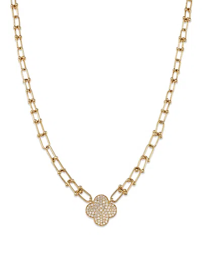 Bloomingdale's Diamond Clover Pendant Necklace In 14k Yellow Gold, 0.50 Ct. T. W. - Exclusive