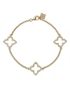 Bloomingdale's Diamond Clover Station Bracelet In 14k Yellow Gold, 0.38 Ct. T. W. In Gold