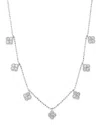 Bloomingdale's Diamond Clover Station Necklace In 14k White Gold, 1.0 Ct. T. W. - Exclusive In White