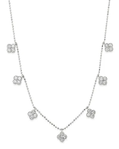 Bloomingdale's Diamond Clover Station Necklace In 14k White Gold, 1.0 Ct. T. W. - Exclusive