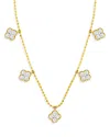 Bloomingdale's Diamond Clover Station Necklace In 14k Yellow Gold, 1.0 Ct. T. W. - Exclusive In White/gold