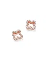 Bloomingdale's Diamond Clover Stud Earrings In 14k Rose Gold, .20 Ct. T. W.- Exclusive In White/pink