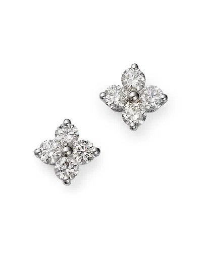 Bloomingdale's Diamond Clover Stud Earrings In 14k White Gold, 0.50 Ct. T. W. - Exclusive