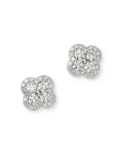Bloomingdale's Diamond Clover Stud Earrings In 14k White Gold, 0.55 Ct. T. W. - Exclusive