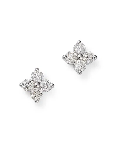 Bloomingdale's Diamond Clover Stud Earrings In 14k White Gold, 0.75 Ct. T. W. - Exclusive