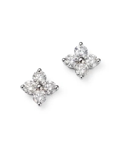 Bloomingdale's Diamond Clover Stud Earrings In 14k White Gold, 1.0 Ct. T. W. - Exclusive