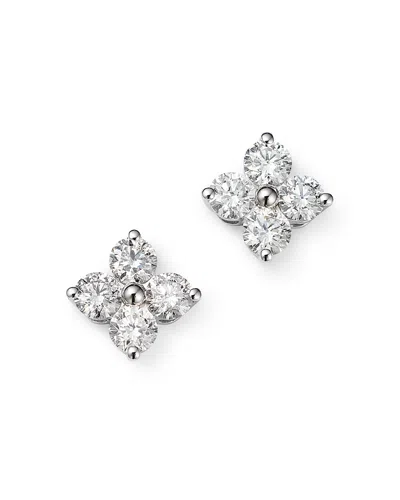 Bloomingdale's Diamond Clover Stud Earrings In 14k White Gold, 2.0 Ct. T. W. - Exclusive
