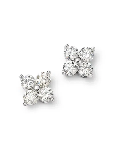 Bloomingdale's Diamond Clover Stud Earrings In 14k White Gold, 2.50 Ct. T. W.