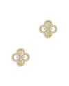 Bloomingdale's Diamond Clover Stud Earrings In 14k Yellow Gold, 0.15 Ct. T. W. - Exclusive In White/gold