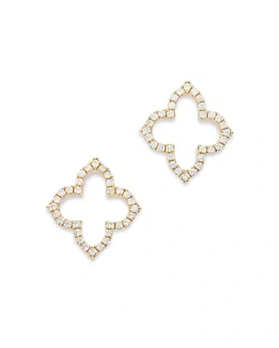 Bloomingdale's Diamond Clover Stud Earrings In 14k Yellow Gold, 0.20 Ct. T. W.