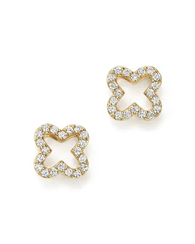 Bloomingdale's Diamond Clover Stud Earrings In 14k Yellow Gold, 0.20 Ct. T. W. - Exclusive In White/gold