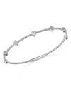Bloomingdale's Diamond Cluster Beaded Bangle Bracelet In 14k White Gold, 0.40 Ct. T. W. - Exclusive In White
