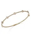 Bloomingdale's Diamond Cluster Beaded Bangle Bracelet In 14k Yellow Gold, 0.40 Ct. T. W. - Exclusive In Gold/white