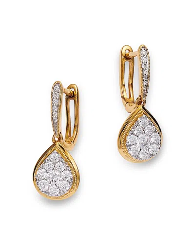 Bloomingdale's Diamond Cluster Drop Earrings In 14k Yellow Gold, 0.75 Ct. T. W. - Exclusive