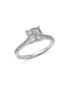Bloomingdale's Diamond Cluster Engagement Ring In 14k White Gold, 1.00 Ct. T. W. - Exclusive In White