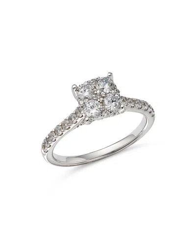 Bloomingdale's Diamond Cluster Engagement Ring In 14k White Gold, 1.00 Ct. T. W. - Exclusive
