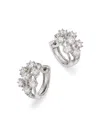 Bloomingdale's Diamond Cluster Hoop Earrings In 14k White Gold, 1.00 Ct. T. W. - Exclusive In White