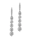 Bloomingdale's Diamond Cluster Linear Earrings In 14k White Gold, 1.0 Ct. T. W. - Exclusive In White