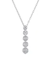 Bloomingdale's Diamond Cluster Linear Pendant Necklace In 14k White Gold, 1.0 Ct. T. W. - Exclusive In White
