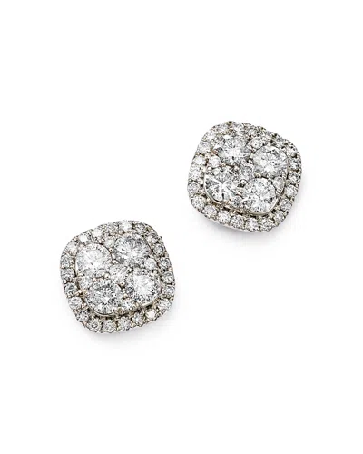Bloomingdale's Diamond Cluster Stud Earrings In 14k White Gold, 1.0 Ct. T. W. - Exclusive