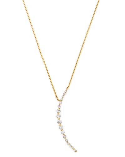 Bloomingdale's Diamond Crescent Necklace In 14k Yellow Gold, 0.35 Ct. T. W. - Exclusive In White/gold