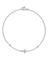 Bloomingdale's Diamond Cross Bracelet In 14k White Gold, .12 Ct. T. W. In White